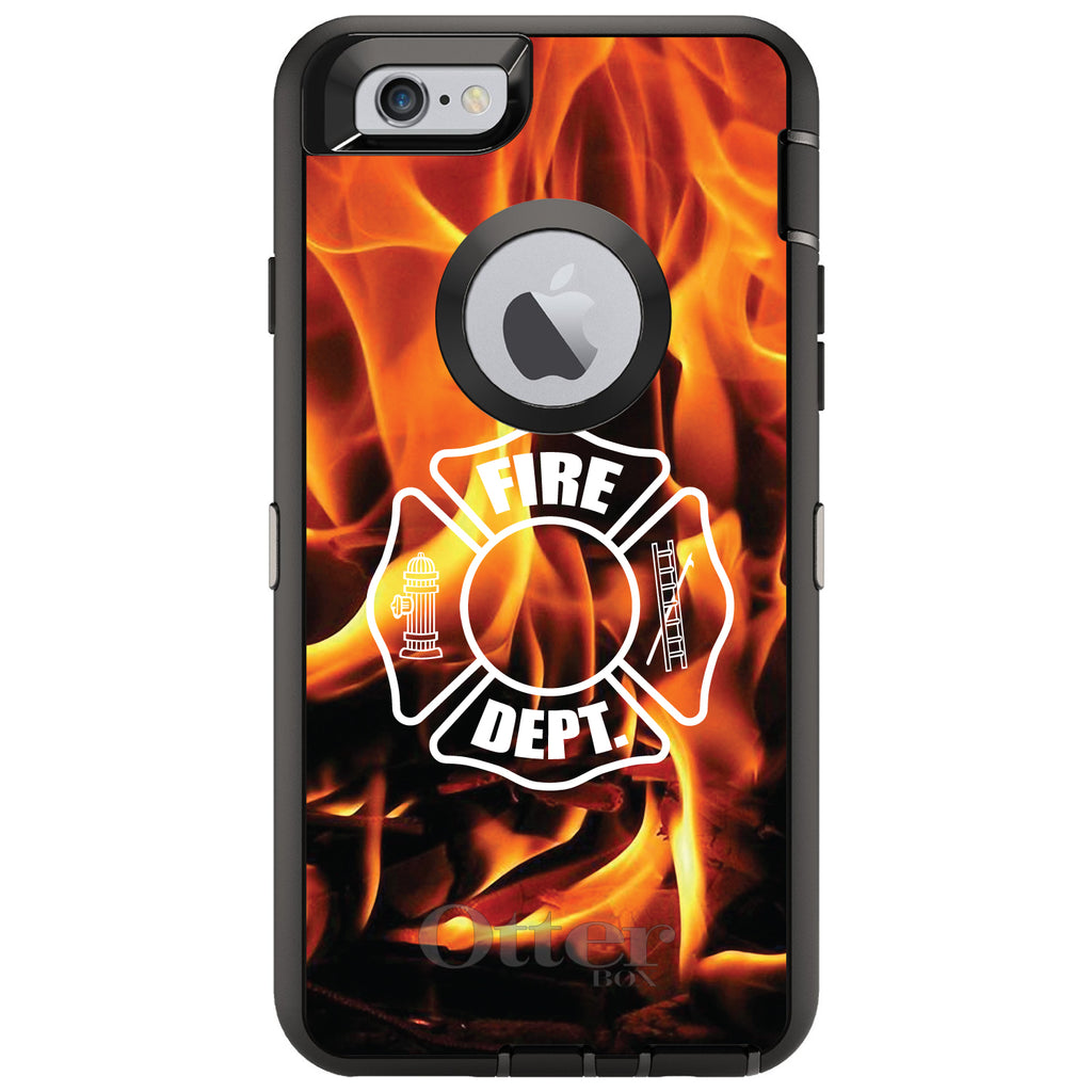 Flames Fire Department OtterBox Defender Case for iPhone & Galaxy, view 4