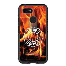 DistinctInk™ OtterBox Symmetry Series Case for Apple iPhone / Samsung Galaxy / Google Pixel - Flames Fire Department