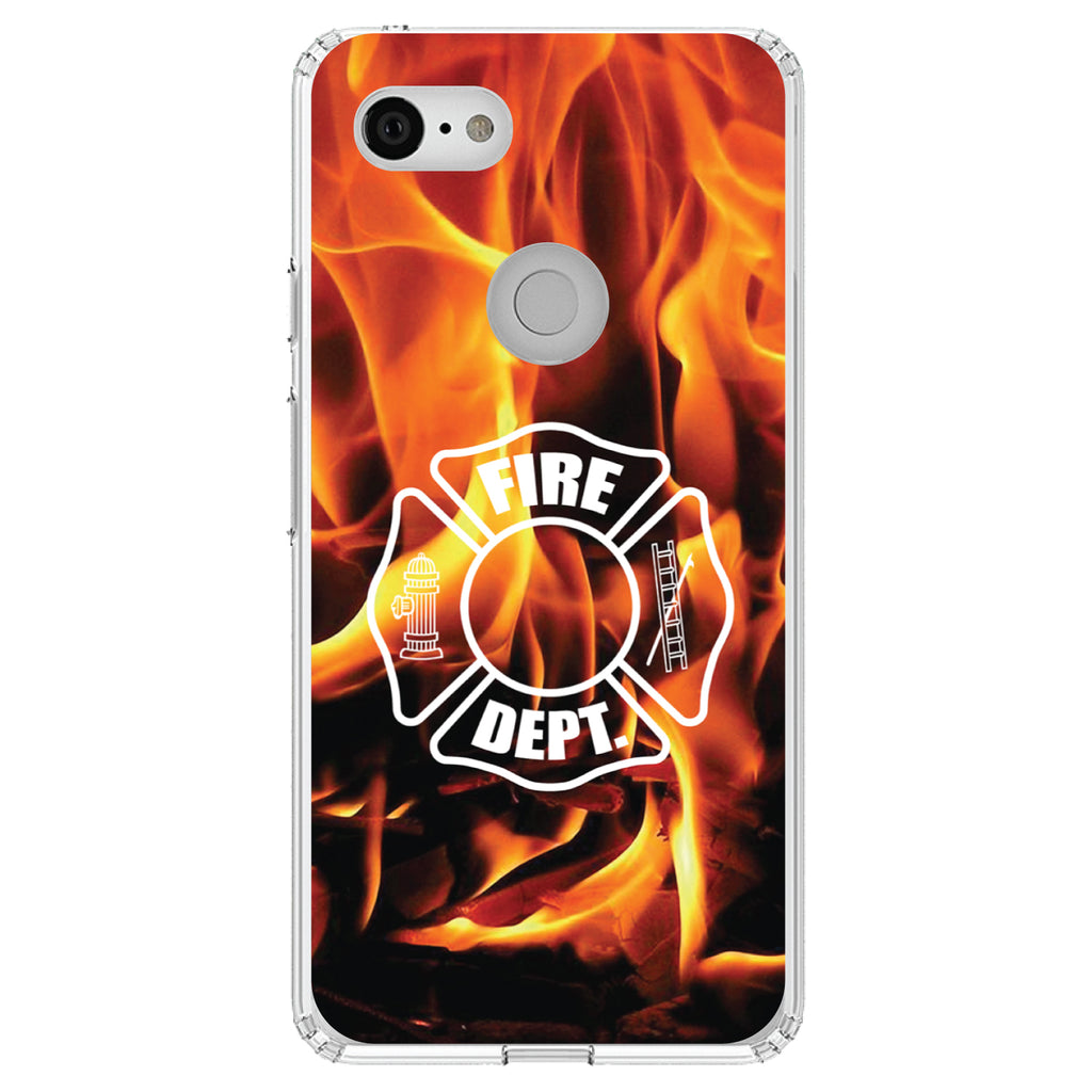 Flames Fire Department Maltese Cross Clear Shockproof iPhone Case, view 22