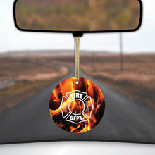Flames Fire Department Maltese Cross Ceramic Ornament