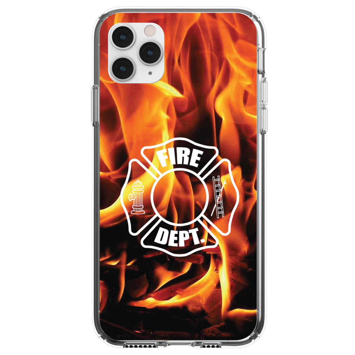 Flames Fire Department Maltese Cross Clear Shockproof iPhone Case