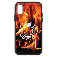 DistinctInk™ OtterBox Symmetry Series Case for Apple iPhone / Samsung Galaxy / Google Pixel - Flames Fire Department