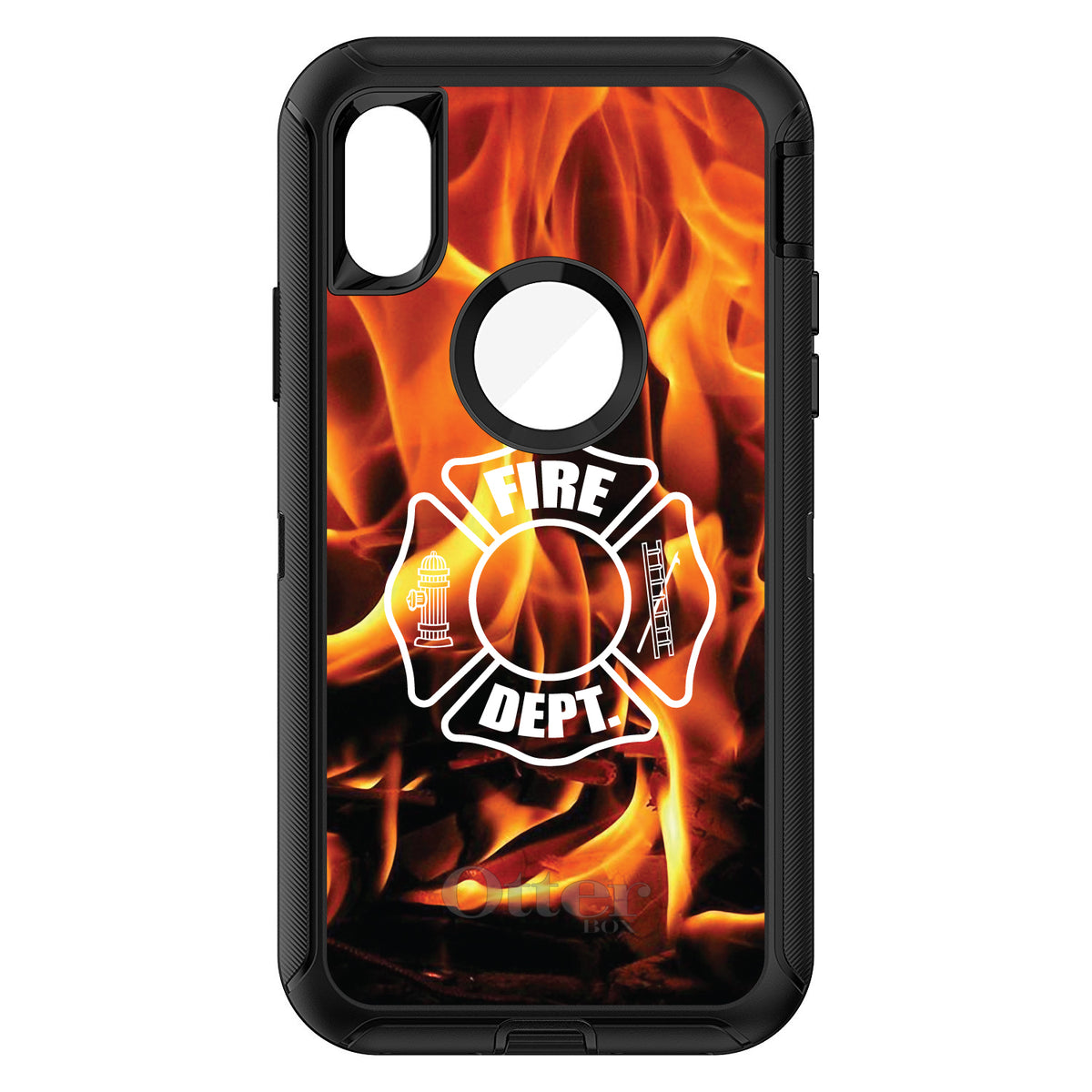 Flames Fire Department OtterBox Defender Case for iPhone & Galaxy, view 3
