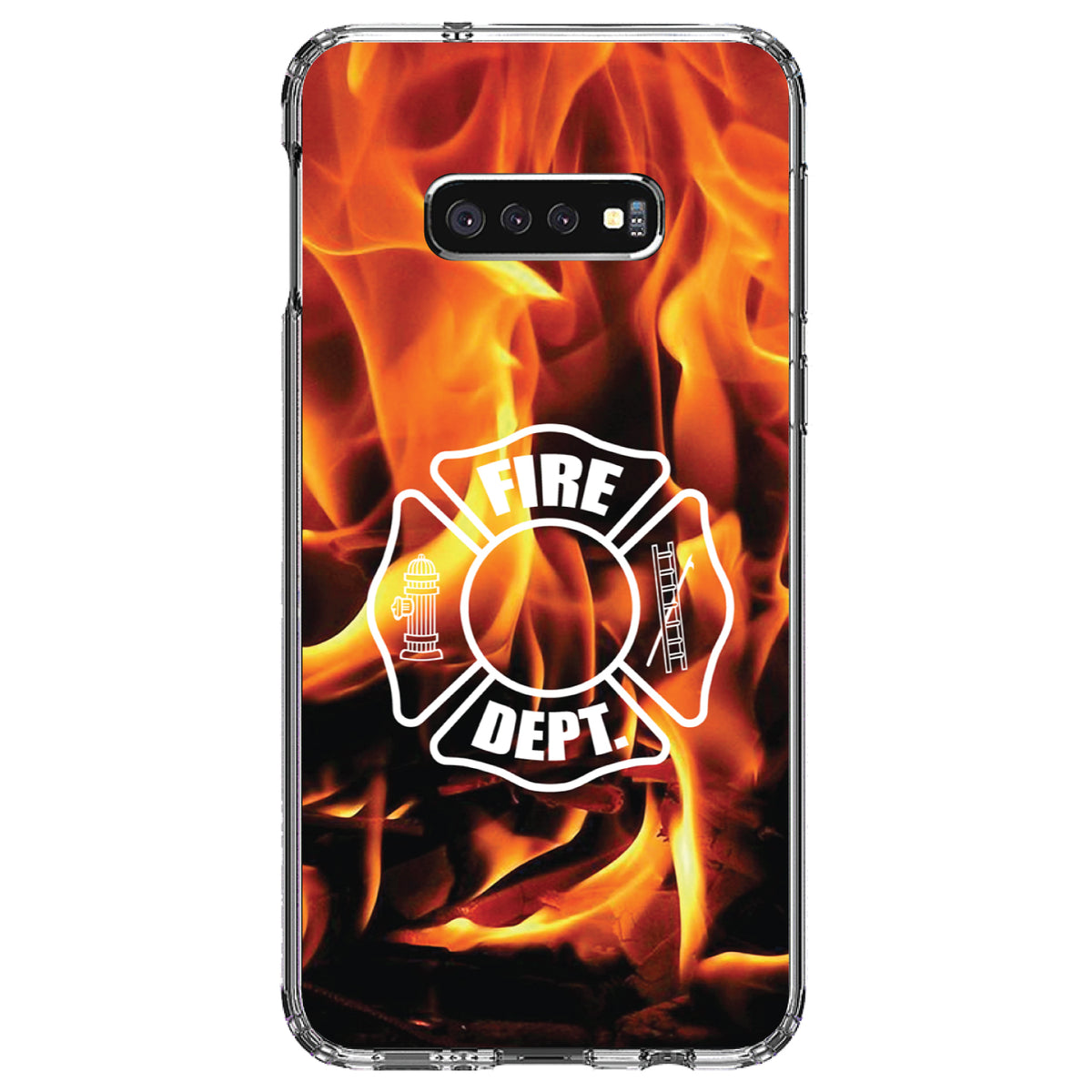 Flames Fire Department Maltese Cross Clear Shockproof iPhone Case, view 18