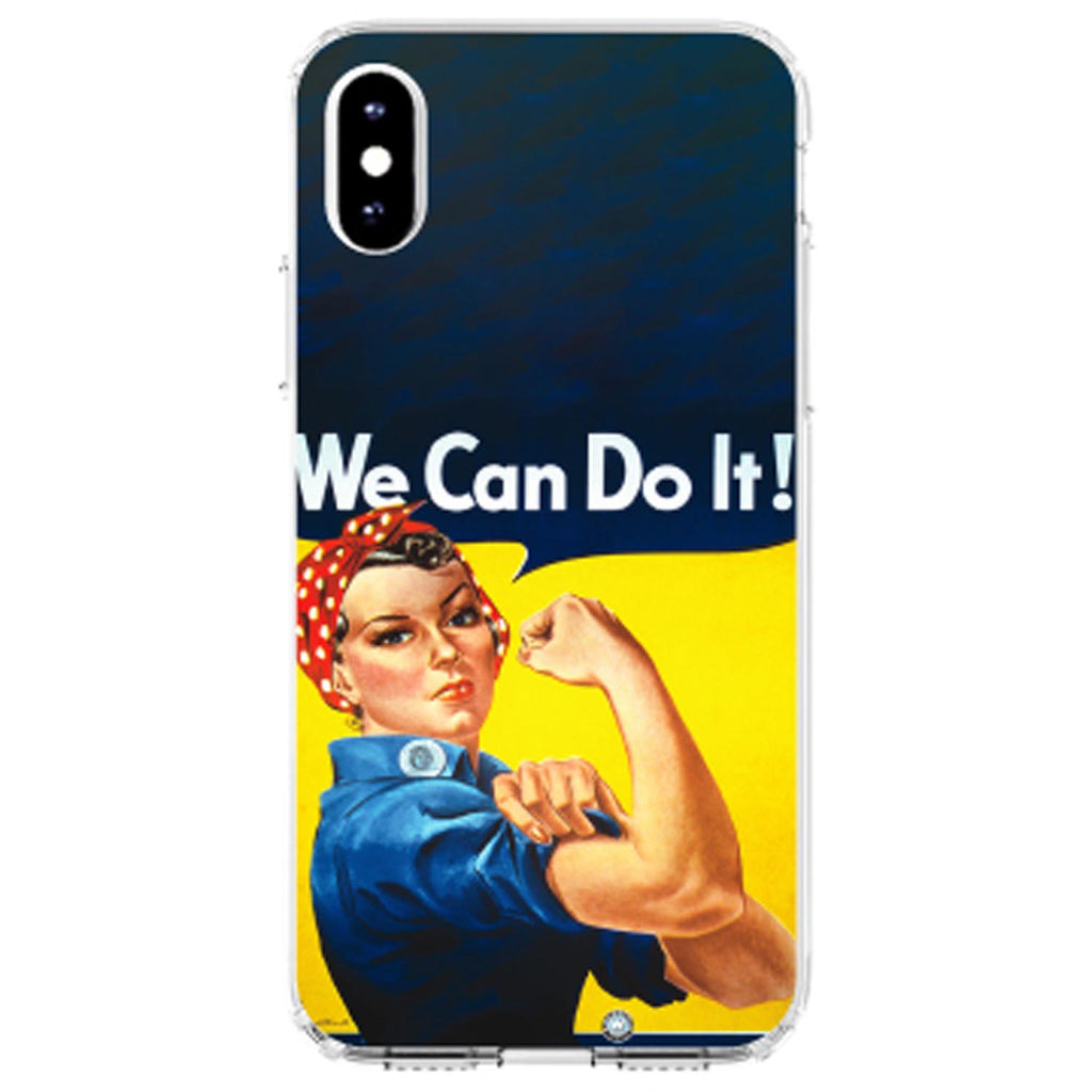 Rosie the Riveter Clear Shockproof iPhone Case, view 2