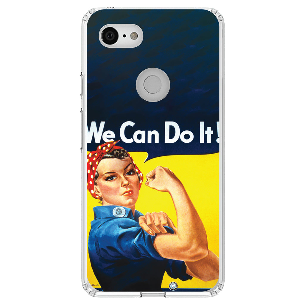 Rosie the Riveter Clear Shockproof iPhone Case, view 22