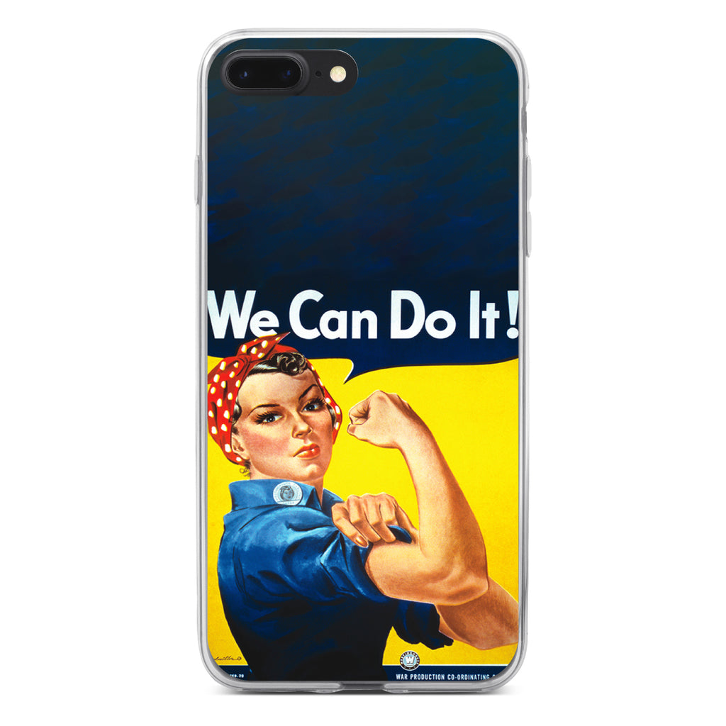 Rosie the Riveter Clear Shockproof iPhone Case, view 6