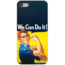 DistinctInk® Hard Plastic Snap-On Case for Apple iPhone or Samsung Galaxy - Rosie the Riveter