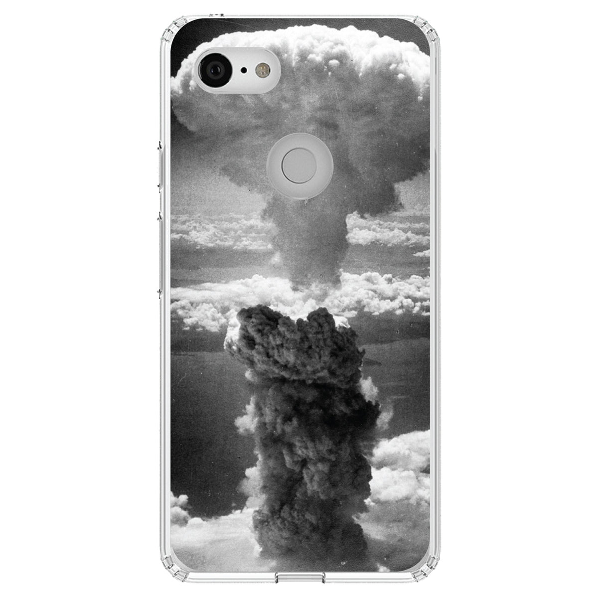 Nuclear Mushroom Cloud Clear Shockproof iPhone Case, view 21