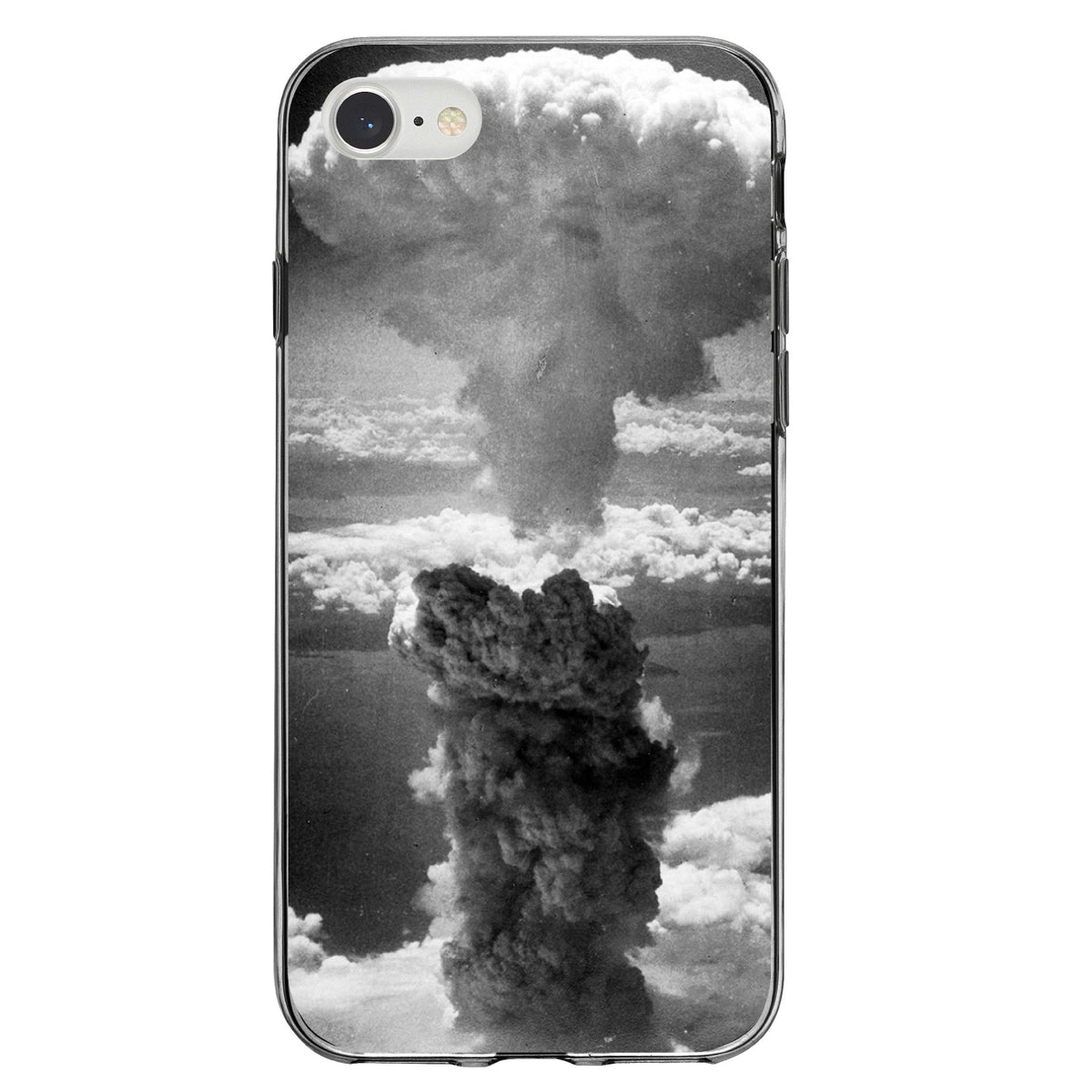 Nuclear Mushroom Cloud Clear Shockproof iPhone Case, view 5