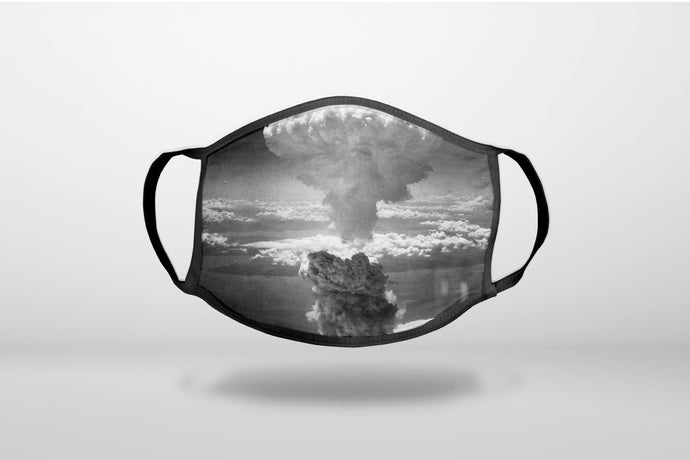 Nuclear Mushroom Cloud - 3-Ply Reusable Soft Face Mask Covering, Unisex, Cotton Inner Layer