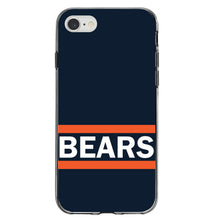 DistinctInk® Clear Shockproof Hybrid Case for Apple iPhone / Samsung Galaxy / Google Pixel - Orange Navy Bears