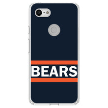 DistinctInk® Clear Shockproof Hybrid Case for Apple iPhone / Samsung Galaxy / Google Pixel - Orange Navy Bears