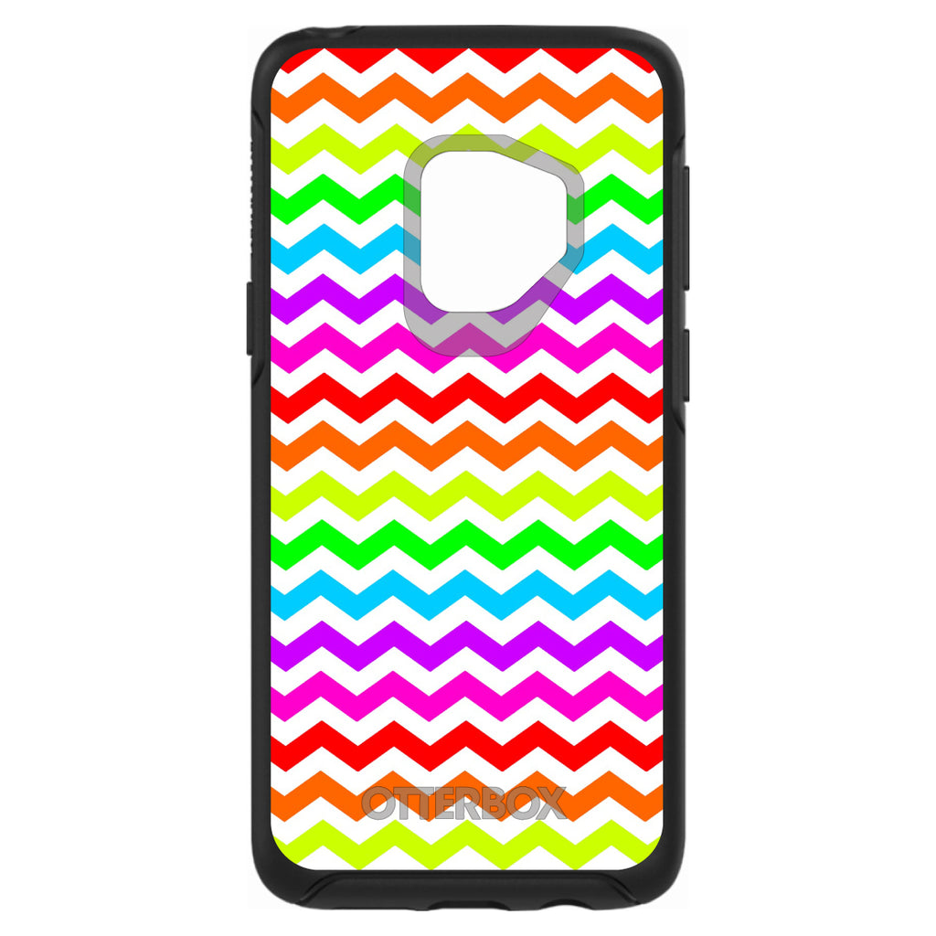 Rainbow White Chevron Stripes Wave OtterBox Symmetry Case for iPhone & Galaxy, view 8