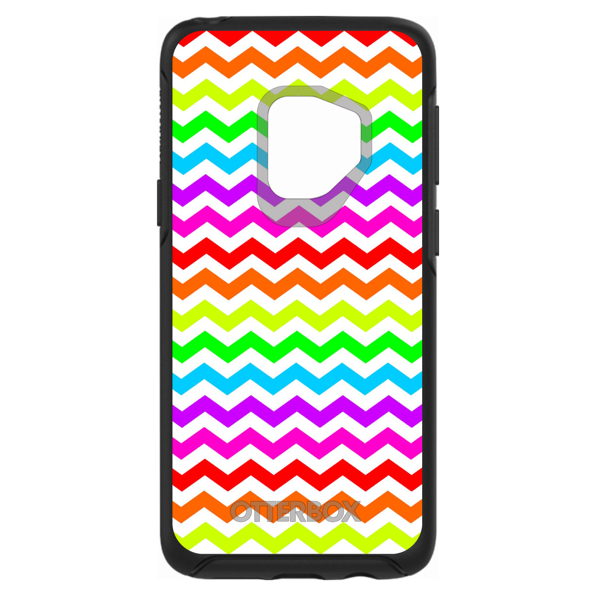 Rainbow White Chevron Stripes Wave OtterBox Symmetry Case for iPhone & Galaxy, view 8