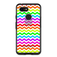 DistinctInk™ OtterBox Symmetry Series Case for Apple iPhone / Samsung Galaxy / Google Pixel - Rainbow White Chevron Stripes Wave