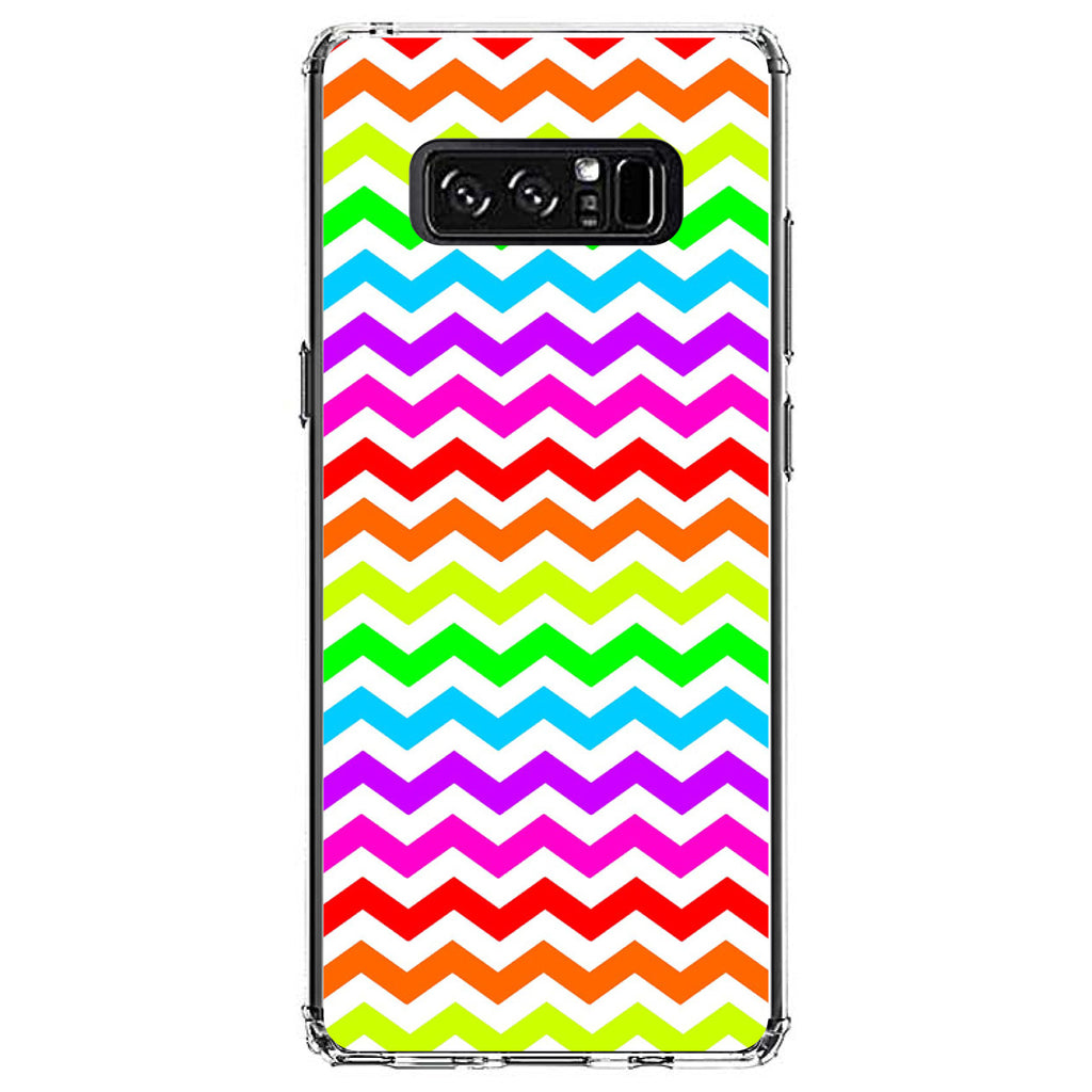 Rainbow White Chevron Stripes Wave Clear Shockproof iPhone Case, view 12