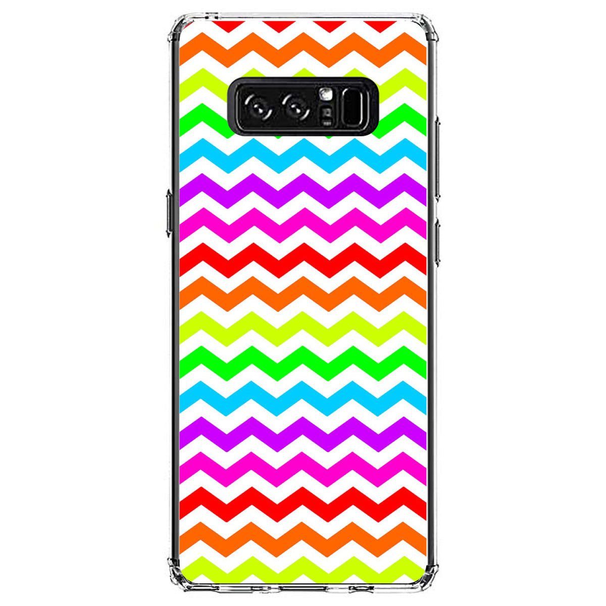 Rainbow White Chevron Stripes Wave Clear Shockproof iPhone Case, view 12