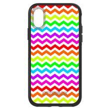 DistinctInk™ OtterBox Symmetry Series Case for Apple iPhone / Samsung Galaxy / Google Pixel - Rainbow White Chevron Stripes Wave