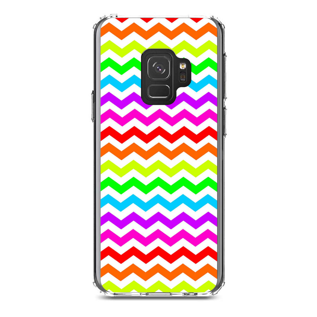 Rainbow White Chevron Stripes Wave Clear Shockproof iPhone Case, view 19