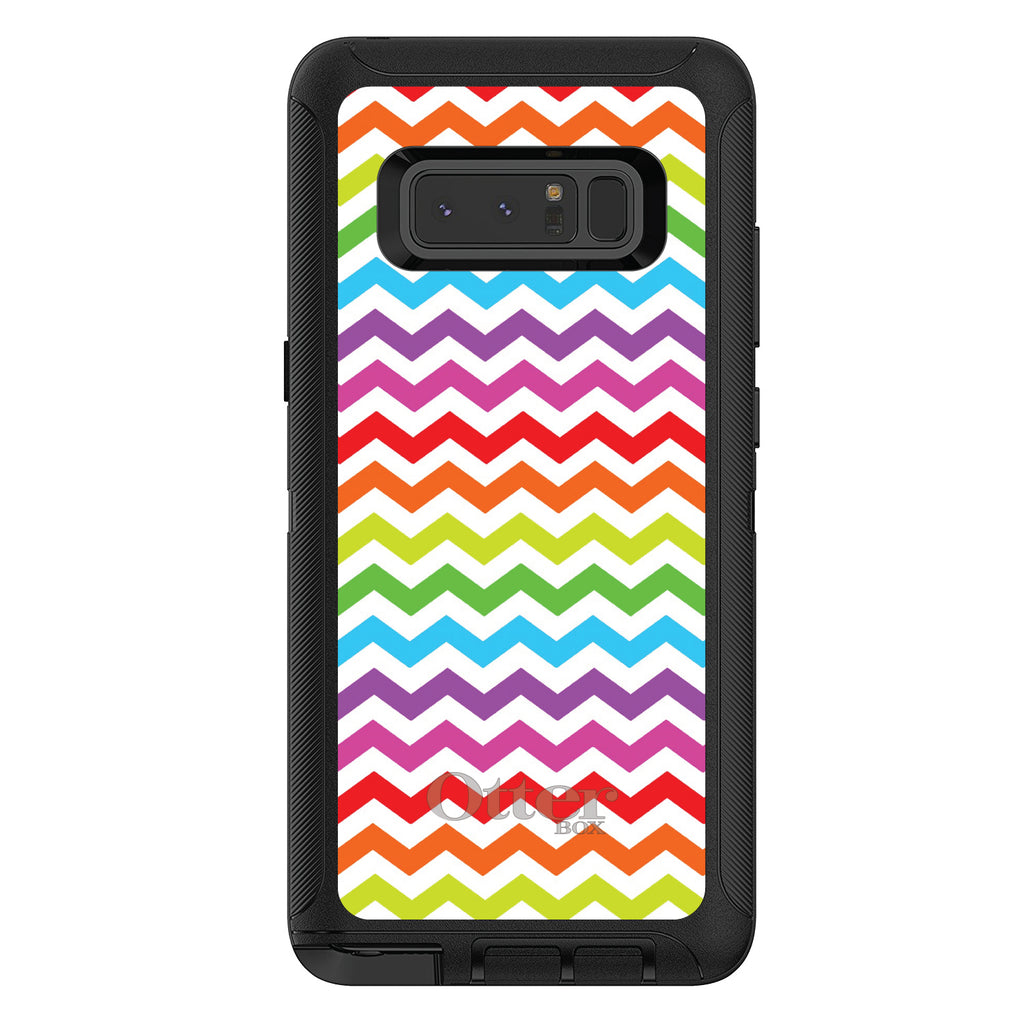 Rainbow White Chevron Stripes Wave OtterBox Defender Case for iPhone & Galaxy, view 14