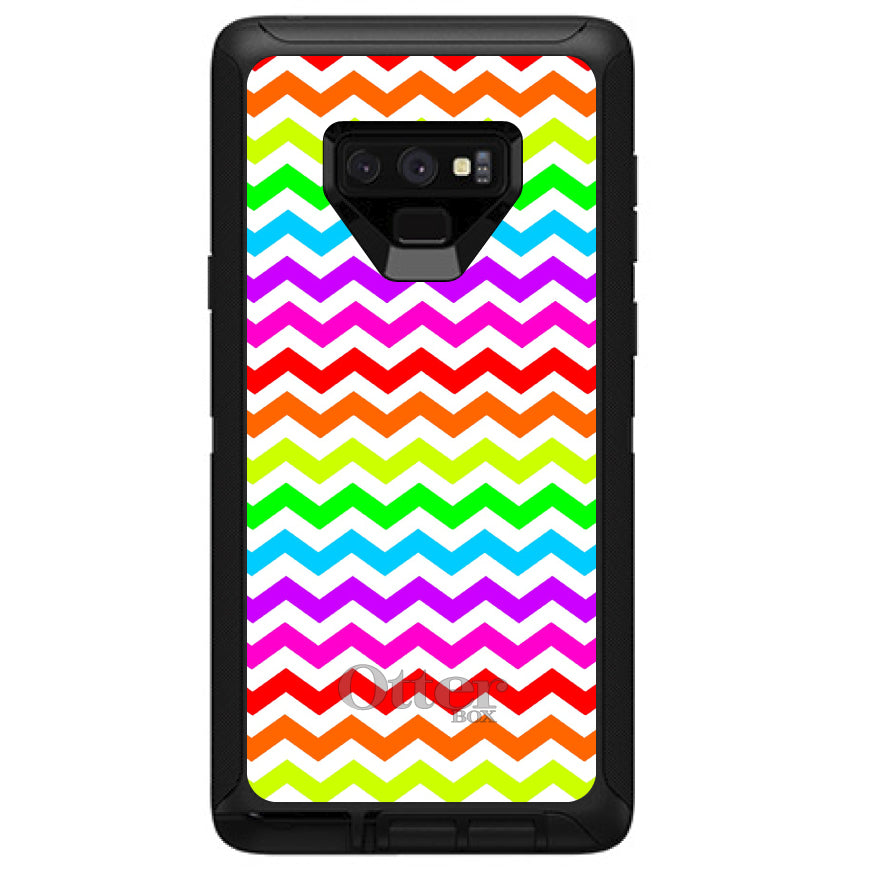 Rainbow White Chevron Stripes Wave OtterBox Defender Case for iPhone & Galaxy, view 13