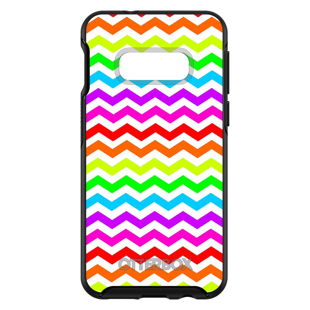 Rainbow White Chevron Stripes Wave OtterBox Symmetry Case for iPhone & Galaxy, view 7