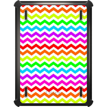 DistinctInk™ OtterBox Defender Series Case for Apple iPad / iPad Pro / iPad Air / iPad Mini - Rainbow White Chevron Stripes Wave