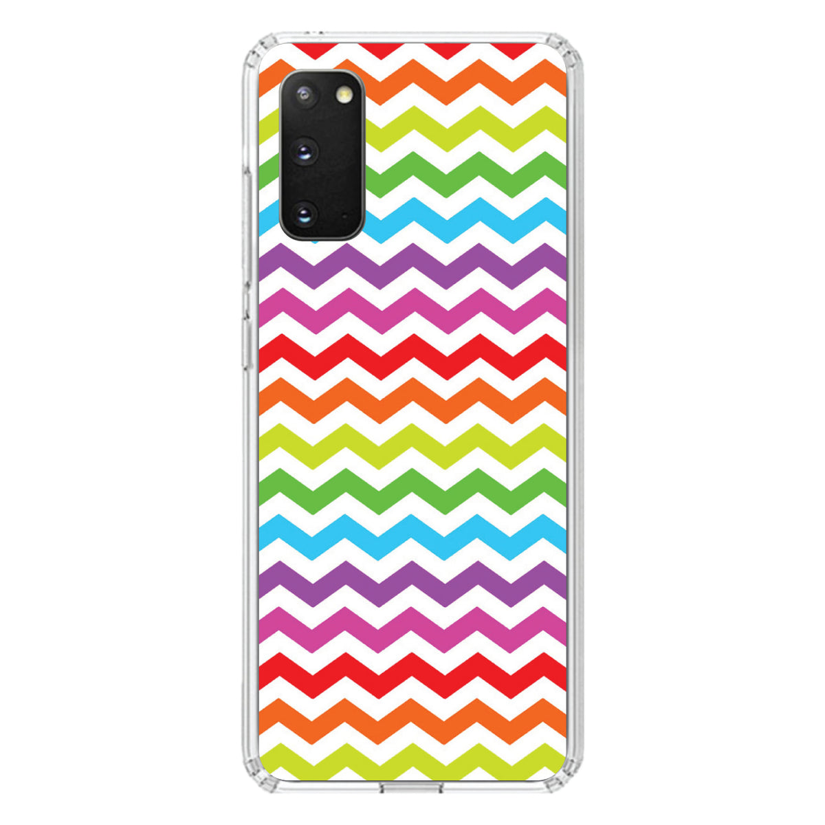 Rainbow White Chevron Stripes Wave Clear Shockproof iPhone Case, view 13