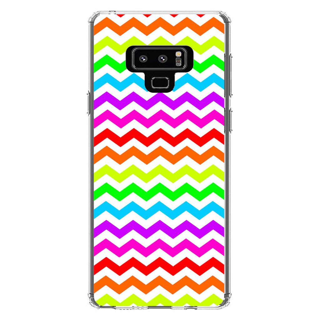 Rainbow White Chevron Stripes Wave Clear Shockproof iPhone Case, view 11