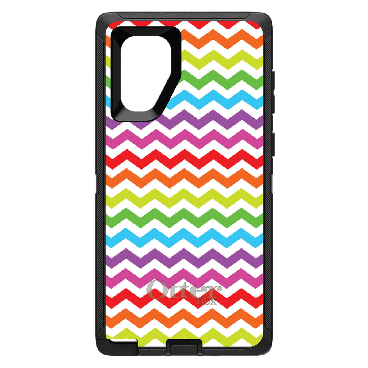Rainbow White Chevron Stripes Wave OtterBox Defender Case for iPhone & Galaxy, view 12