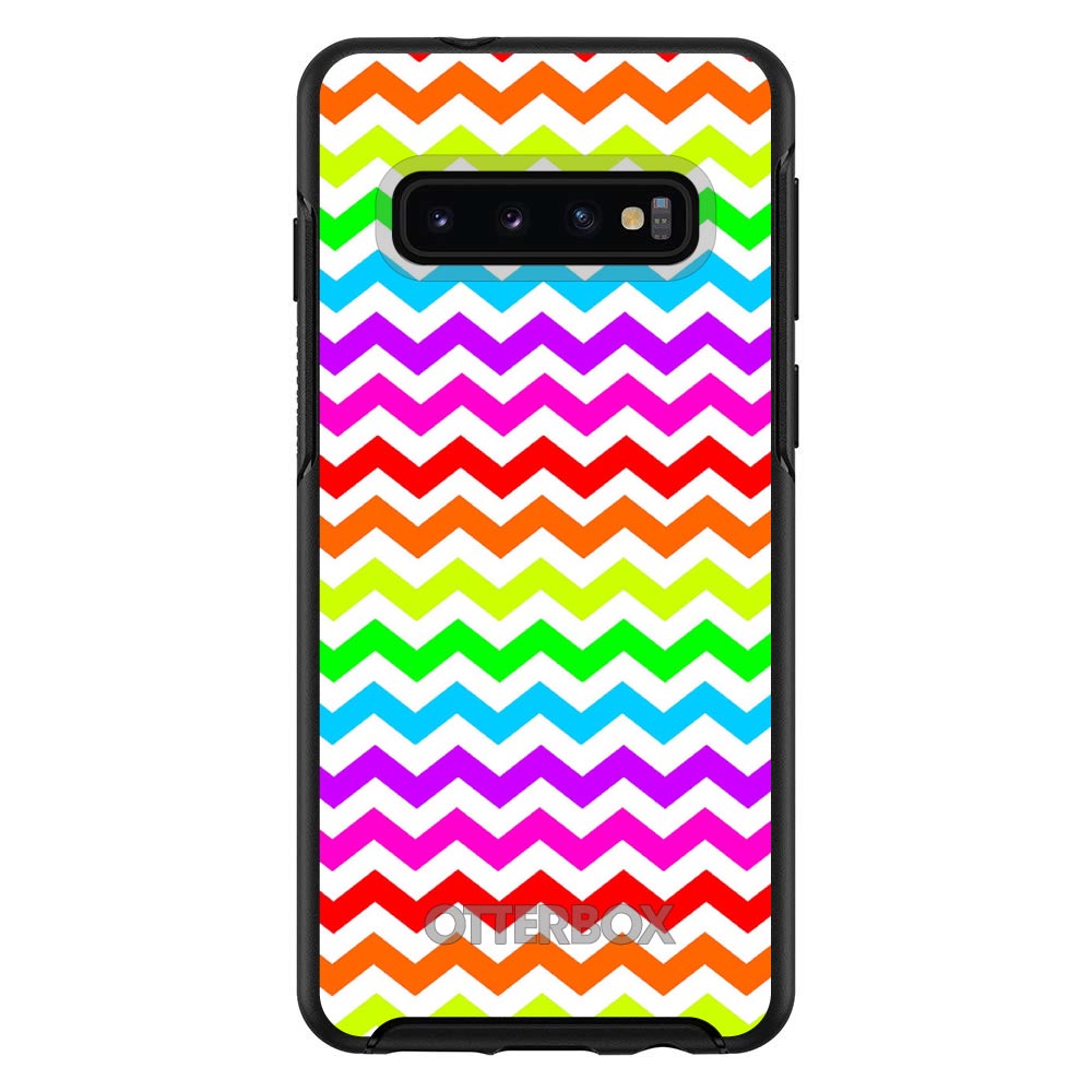 Rainbow White Chevron Stripes Wave OtterBox Symmetry Case for iPhone & Galaxy, view 6