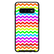DistinctInk™ OtterBox Symmetry Series Case for Apple iPhone / Samsung Galaxy / Google Pixel - Rainbow White Chevron Stripes Wave