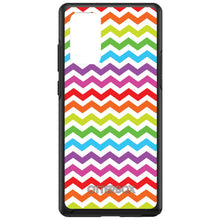 DistinctInk™ OtterBox Symmetry Series Case for Apple iPhone / Samsung Galaxy / Google Pixel - Rainbow White Chevron Stripes Wave