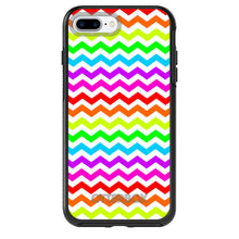 DistinctInk™ OtterBox Symmetry Series Case for Apple iPhone / Samsung Galaxy / Google Pixel - Rainbow White Chevron Stripes Wave