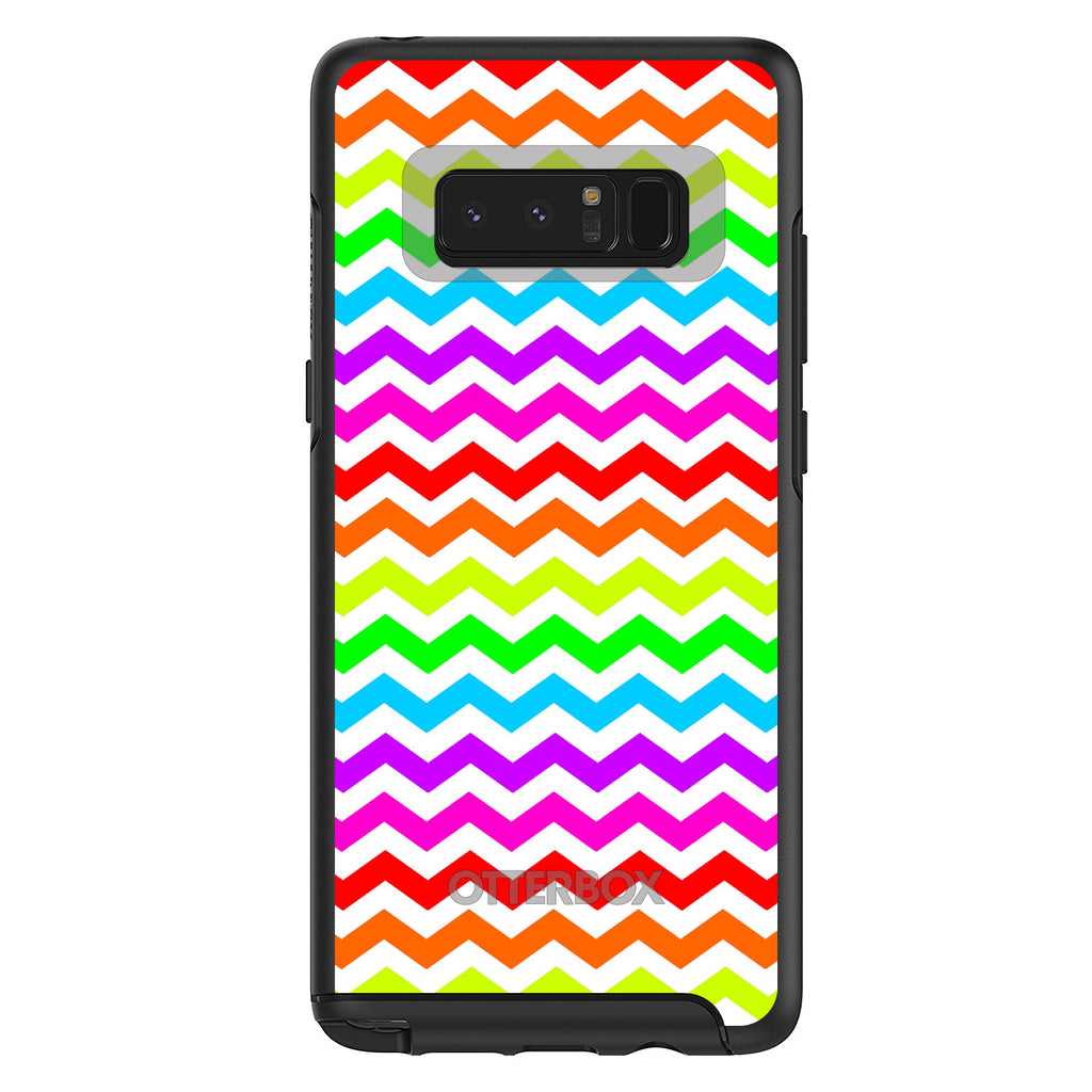 Rainbow White Chevron Stripes Wave OtterBox Symmetry Case for iPhone & Galaxy, view 14