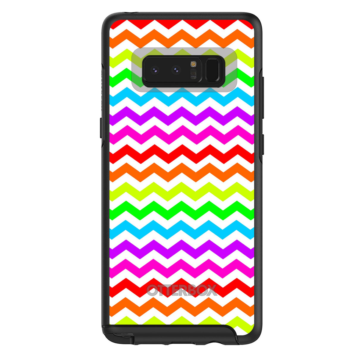 Rainbow White Chevron Stripes Wave OtterBox Symmetry Case for iPhone & Galaxy, view 14