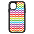 Rainbow White Chevron Stripes Wave OtterBox Defender Case for iPhone & Galaxy, view 2