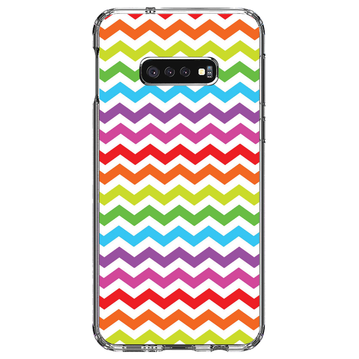 Rainbow White Chevron Stripes Wave Clear Shockproof iPhone Case, view 18