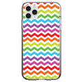 Rainbow White Chevron Stripes Wave Clear Shockproof iPhone Case