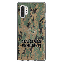 DistinctInk® Clear Shockproof Hybrid Case for Apple iPhone / Samsung Galaxy / Google Pixel - Camo Marines Semper Fi