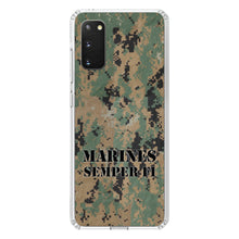 DistinctInk® Clear Shockproof Hybrid Case for Apple iPhone / Samsung Galaxy / Google Pixel - Camo Marines Semper Fi