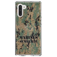 DistinctInk® Clear Shockproof Hybrid Case for Apple iPhone / Samsung Galaxy / Google Pixel - Camo Marines Semper Fi