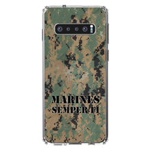 DistinctInk® Clear Shockproof Hybrid Case for Apple iPhone / Samsung Galaxy / Google Pixel - Camo Marines Semper Fi