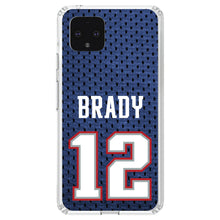 DistinctInk® Clear Shockproof Hybrid Case for Apple iPhone / Samsung Galaxy / Google Pixel - Brady 12 Jersey
