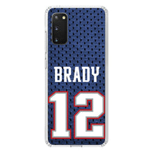 DistinctInk® Clear Shockproof Hybrid Case for Apple iPhone / Samsung Galaxy / Google Pixel - Brady 12 Jersey