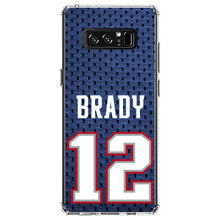 DistinctInk® Clear Shockproof Hybrid Case for Apple iPhone / Samsung Galaxy / Google Pixel - Brady 12 Jersey