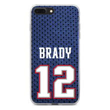 DistinctInk® Clear Shockproof Hybrid Case for Apple iPhone / Samsung Galaxy / Google Pixel - Brady 12 Jersey
