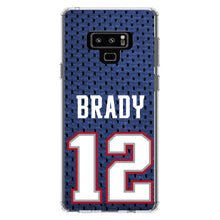 DistinctInk® Clear Shockproof Hybrid Case for Apple iPhone / Samsung Galaxy / Google Pixel - Brady 12 Jersey