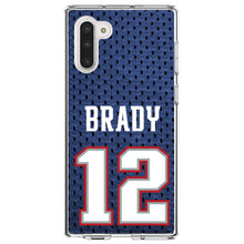 DistinctInk® Clear Shockproof Hybrid Case for Apple iPhone / Samsung Galaxy / Google Pixel - Brady 12 Jersey